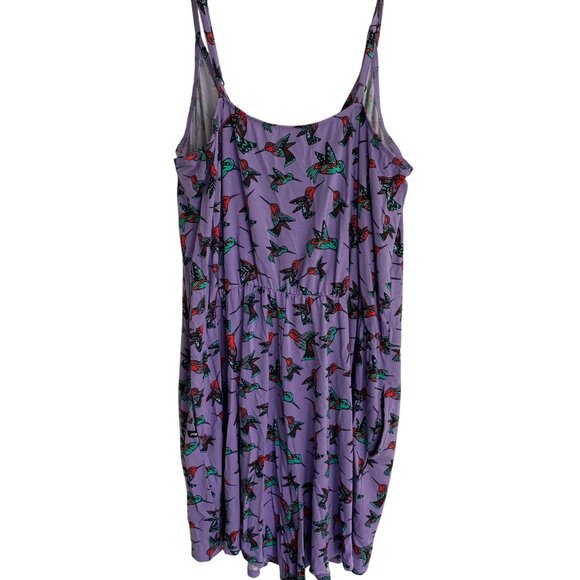 MeUndies Womens Hummingbird Print Purple Summer Dress 2XL - Picture 1 of 7
